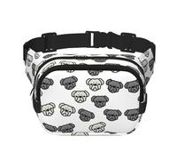 Marsupio con stampa di testa di bulldog americano, elegante e pratico, regolabile, perfetto per viaggi e attività all'aperto, Nero , Taglia unica