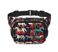 Marsupio con stampa di vari tipi di cavalli per donne e uomini, con cinghia regolabile, per viaggi, escursionismo, ciclismo