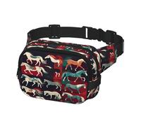 Marsupio con stampa di vari tipi di cavalli per uomini e donne con cintura regolabile per allenamento all'aperto