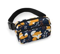Marsupio con stampa di volpe sorridente, borsa a tracolla da donna, alla moda