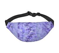 Marsupio con stampa di vortici antichi con cerchi floreali per uomo donna borsa da cintura alla moda con cinghia regolabile per viaggi e corsa, Fiori Colorati Lavanda, Taglia unica