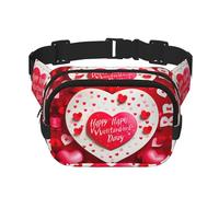 Marsupio con stampa "Happy Valentine", per donne e uomini, con cinghia regolabile, per viaggi, escursionismo, ciclismo