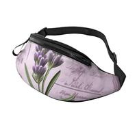 Marsupio con stampa lavanda, unisex, impermeabile, sportivo, alla moda, con tracolla regolabile, grande borsa a tracolla per viaggi ed escursioni