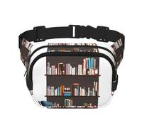 Marsupio con stampa libreria biblioteca, per donne e uomini, con cinghia regolabile, per viaggi, escursionismo, ciclismo