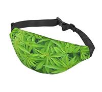 Marsupio con stampa matematica per donne e uomini, grande marsupio alla moda per viaggi, corsa, marsupio unisex, Foglia verde., Taglia unica