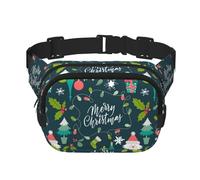 Marsupio con stampa Merry Christmas - Keeper grande marsupio alla moda per donne e uomini, marsupio regolabile per corsa, passeggiate all'aperto