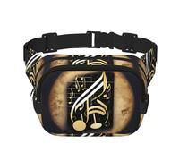 Marsupio con stampa musicale 1 per donne e uomini, con cinghia regolabile, per viaggi, escursionismo, ciclismo