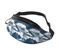 Marsupio con stampa paesaggio con montagne e nuvole per viaggi, escursionismo, ciclismo e corsa, festival, confezione unisex