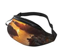 Marsupio con stampa paesaggio marino irlandese, leggero, da viaggio, unisex, per escursionismo, ciclismo, corsa, uso quotidiano