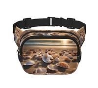 Marsupio con stampa paesaggio sulla spiaggia, per donne e uomini, con cinghia regolabile, per viaggi, escursionismo, ciclismo