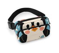 Marsupio con stampa pinguino carino per donne e uomini, marsupio regolabile casual borsa per viaggi, sport, escursionismo, bianco, 20,1 x 13 cm, Bianco, 7.9x5.1inches