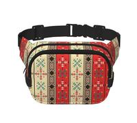 Marsupio con stampa stile Navaho elegante e pratico, regolabile, perfetto per viaggi e attività all'aperto, nero, taglia unica, Nero, One size