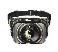 Marsupio con stampa Yin Yang con cinturino regolabile quadrato doppio strato cintura unisex ovunque