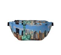 Marsupio con Statua della Libertà a New York, borsa a tracolla regolabile per uomini e donne, corsa, escursionismo, arrampicata, palestra, cyclette, ecc., Nero , Taglia unica