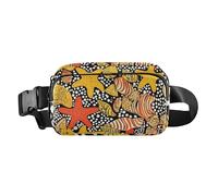 Marsupio con stella marina e conchiglie safari alla moda per donne uomini adolescenti grande capacità borsa a tracolla accessorio da viaggio con tracolla regolabile per viaggi, corsa, escursionismo