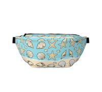Marsupio con stelle marine e conchiglie, marsupio da corsa senza rimbalzo per palestra, marsupio a tracolla impermeabile con cinghia regolabile