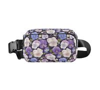 Marsupio con strisce arcobaleno astratte da uomo e donna, grazioso marsupio per viaggi, vacanze, corsa, Il Giardino Tricolore Viola Del Pensiero, 1 Size