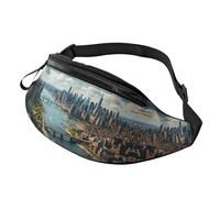 Marsupio con succo di anguria per uomo e donna, alla moda, regolabile, per viaggi, sport, passeggiate, Vista Attico su New York Manhattan, Taglia unica