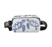 Marsupio con tartaruga blu nel mare, marsupio per attività all'aperto, Multicolore, Taglia unica, casual