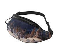 Marsupio con tartarughe che emergono dalle arance, per donne e uomini, alla moda, regolabile, per allenamento, corsa, viaggi, stile casual, Montagne invernali al tramonto, Taglia unica