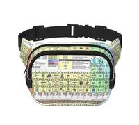 Marsupio con tavola periodica degli elementi, elegante e pratico, regolabile, perfetto per viaggi e attività all'aperto, Nero , Taglia unica