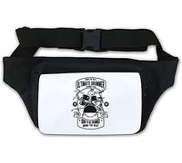 Marsupio con teschio e scritta "Bring The Beat Born to Be Drummer", colore: bianco