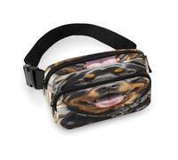 Marsupio con testa di Rottweiler, marsupio con tracolla regolabile, alla moda, per sport all'aria aperta, escursionismo