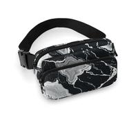 Marsupio con texture in marmo bianco e nero con cinghia regolabile alla moda marsupio per sport all'aria aperta escursionismo