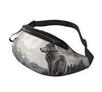 Marsupio con tigre maculata per donne e uomini, alla moda, regolabile, per allenamento, corsa, viaggi, stile casual, neve montagna Lupo solitario, Taglia unica