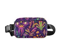 Marsupio con tracolla regolabile, per donne e uomini, per carnevale e martedì grasso, con fiori e monete, grande capacità, per shopping, sport, lavoro, 20, 1 Size