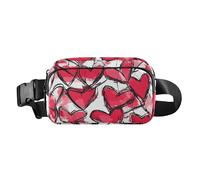 Marsupio con tracolla regolabile, per donne e uomini, per San Valentino, sexy, con labbra e cuori, grande capacità, per shopping, sport, lavoro, 04, 1 Size