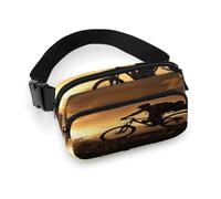 Marsupio con tracolla regolabile per mountain bike in The Evening Marsupio alla moda per sport all'aria aperta Escursionismo, bianco, 20 x 13 cm, marsupio stampato