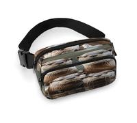 Marsupio con tre lontre marroni con cinghia regolabile Marsupio alla moda per sport all'aria aperta escursionismo, bianco, 20 x 13 cm, marsupio stampato