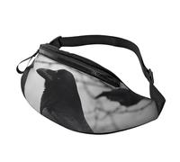 Marsupio con uccellini corvi per donne e uomini, borsa a tracolla alla moda, piccolo marsupio da esterno