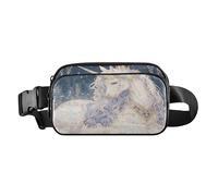 Marsupio con unicorni artistici, per donne, uomini, adolescenti, grande capacità, con cinghia regolabile, per viaggi, shopping, corsa, Unicorni d'arte, 1 size