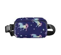 Marsupio con unicorni colorati e carini, per donne e uomini, piccola borsa a tracolla con cinghia regolabile per allenamento, corsa, escursionismo, Unicorni neon colorato, 1 size