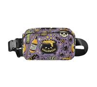 Marsupio con unicorni e ciambelle, tracolla regolabile, piccola borsa a tracolla da donna da viaggio, Carino Halloween strega viola, Taglia unica, Carino Halloween Strega Viola