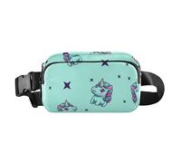 Marsupio con unicorni fortunati e stelle, per donne e uomini, grande capacità, con tracolla regolabile, per viaggi, corsa, escursionismo, Unicorni fortunati e stella, 1 Size