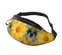 Marsupio con vista del tramonto, unisex, alla moda, regolabile, per viaggi, sport, passeggiate, Margherita gialla, Taglia unica