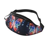 Marsupio con vista rurale al tramonto, per uomo e donna, alla moda, regolabile, per viaggi, sport, passeggiate, Farfalla Musica, Taglia unica