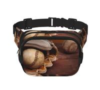 Marsupio da baseball retrò, unisex, regolabile, quadrato, doppio strato, per attività all'aperto, viaggi, corsa, escursionismo, Nero , Taglia unica