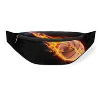 Marsupio da basket on fire per donne, uomini, ragazze, ragazzi, bambini, basket, marsupio, marsupio, borsa da cintura, per viaggi, sport, corsa, Colore, M