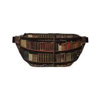 Marsupio da biblioteca con stampa artistica, regolabile, leggero, da viaggio, per passeggiate, ciclismo, escursionismo, viaggi