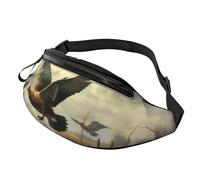 Marsupio da caccia con volo selvaggio, grande marsupio alla moda per donne e uomini, tasche sicure con cerniera regolabile, per viaggi, feste, sport, corsa, escursionismo, uso quotidiano, 3D, Taglia