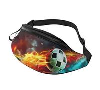Marsupio da calcio, grande marsupio alla moda per donne e uomini, tasche sicure con cerniera regolabile, per viaggi, feste, sport, corsa, escursionismo, uso quotidiano, 3D, Taglia unica, Organizer per