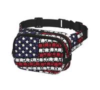 Marsupio da cintura con cinghia regolabile per viaggi, passeggiate, corsa, escursionismo, ciclismo, elefante che sventola bandiera degli Stati Uniti