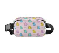 Marsupio da cintura con motivo a papera, rosa, borse a tracolla da donna, cinturino regolabile, mini marsupio per allenamento e corsa