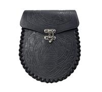 Marsupio da Cintura Con Simbolo Vichingo Odino Valknut Per Uomo E Donna - Marsupio In Pelle Fatto A Mano Medievale Vintage Rinascimentale - Marsupio Portatile Con Stampa Nordica(Black)
