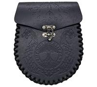 Marsupio da cintura in pelle Steampunk Marsupio medievale in pelle Marsupio Vintage Marsupio in pelle fatto a mano, Drago nero.