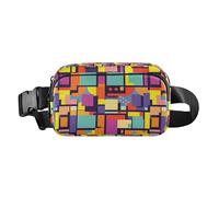 Marsupio da cintura moderna geometria colorata borse a tracolla per le donne cinturino regolabile mini ovunque marsupio per allenamento corsa